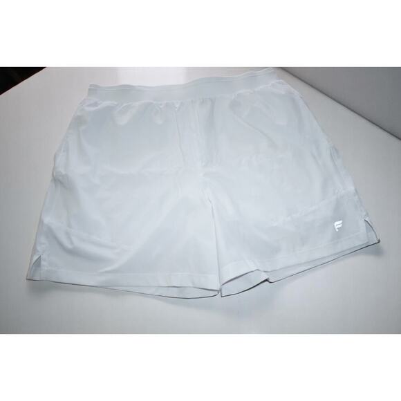 Fabletics Men’s White Lined Performance Shorts Size L – Stretch Drawstring Waist - Picture 6 of 11